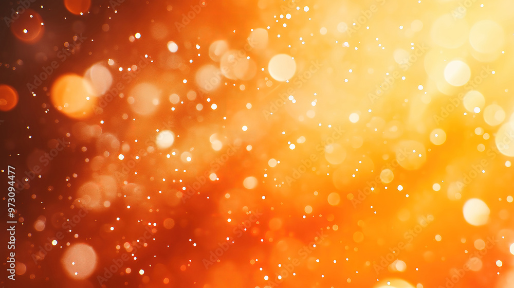 Poster soft focus orange background with glowing bokeh and gradient