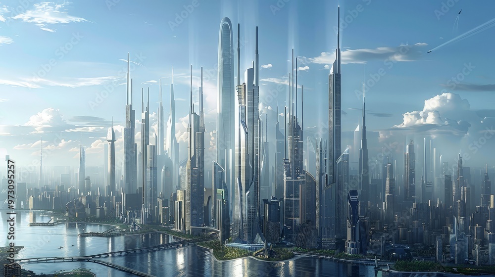 Poster discuss the unique architectural features that define modern cities.
