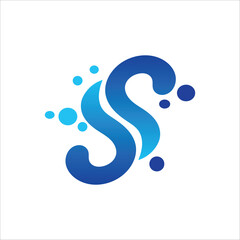 Letter S Cleaning Service Logo. SS letter logo for all kinds of business