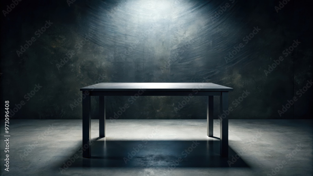 Aufkleber a black table illuminated in darkness, creating a mysterious and dramatic atmosphere