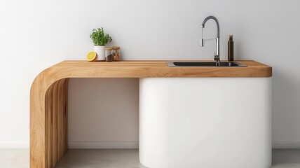 Spacesaving kitchen with foldable breakfast bar, hidden storage, and minimalist decor, maximizing small space functionality, kitchen interior, spacesaving design