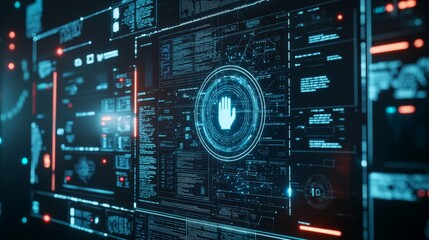 A cybersecurity system where automated processes are actively detecting and neutralizing threats, with AI-driven responses ensuring real-time protection