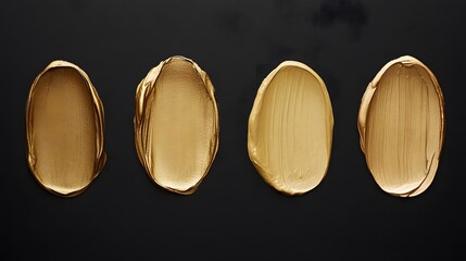 Fototapeta premium Golden Paint Strokes on Black Background, Abstract Image, Texture, Pattern Background, Wallpaper, Cover and Screen of Smartphone, PC, Laptop, 9:16 and 16:9 Format 