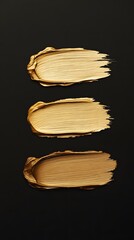 Golden Paint Strokes on Black Background, Abstract Image, Texture, Pattern Background, Wallpaper, Cover and Screen of Smartphone, PC, Laptop, 9:16 and 16:9 Format
