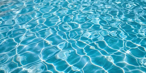 A mesmerizing view of clear blue water with intricate light reflections creating a captivating pattern on the surface