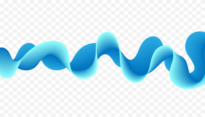 Abstract Blue Wave Lines Pattern On Transparent Background. Modern Banner. Technology Wallpaper. Frame. Vector Illustration
