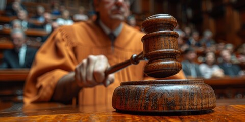 A Judge's Gavel Ready to Strike