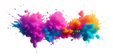 Bright colorful watercolor splash splatter stain brush strokes on white background. Modern vibrant aquarelle spot. Aquarelle explosion on white. Element. Vector watercolor illustration isolated design