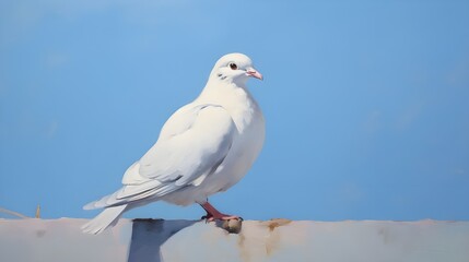 Obraz premium white dove on the rock