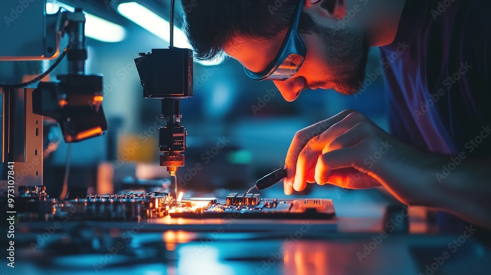 Poster micro-manufacturing of custom electronics and gadgets in a compact space.