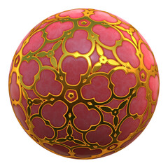 3D sphere with decorative elements, digital illustration art work