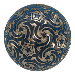 3D sphere with decorative elements, digital illustration art work