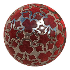 3D sphere with decorative elements, digital illustration art work