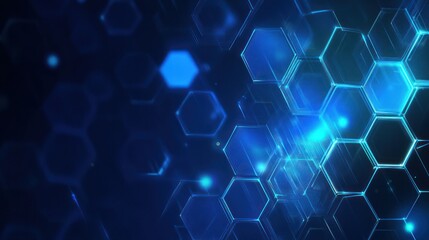 Abstract Blue Hexagon Pattern
