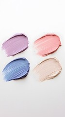 Pastel Colored Paint Strokes on White Background, Abstract Image, Texture, Pattern Background, Wallpaper, Cover and Screen of Smartphone, PC, Laptop, 9:16 and 16:9 Format