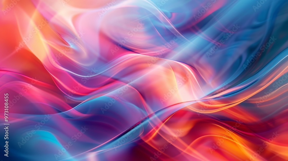 Poster blurred and vivid light patterns form a captivating display of abstract colors and shapes, creating 