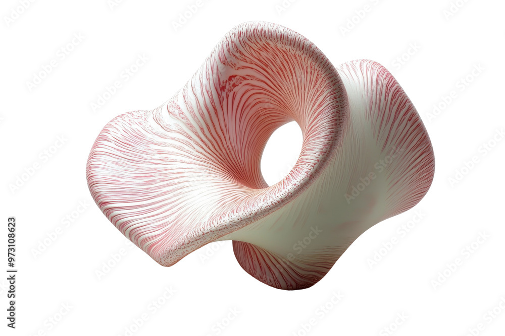 Poster abstract 3d rendering of a futuristic organic shape with intricate pink and white details. perfect f