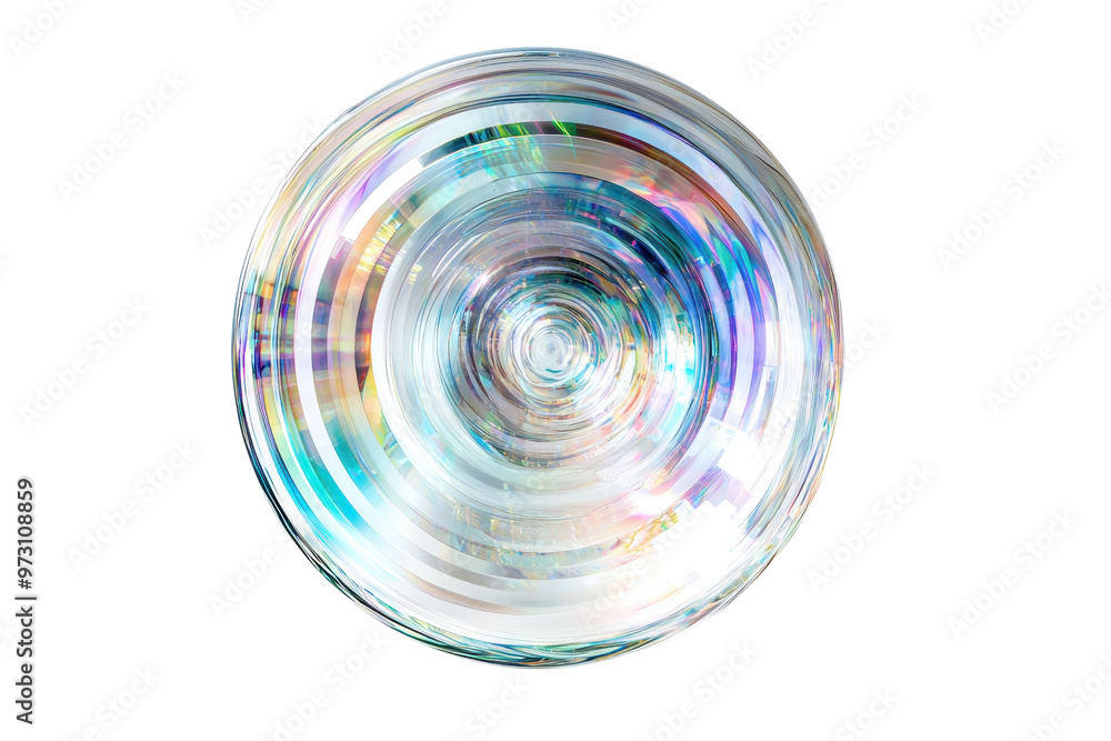Aufkleber abstract circular light pattern with rainbow colors on transparent background. perfect for modern ar