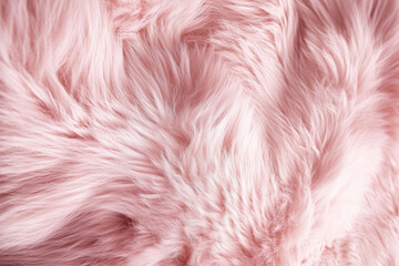 Fototapeta premium Professional Macro View of Soft Fluffy Pink Fur Texture. Top View of Colorful Hairy Background with Wavy Pattern. Rich and Cozy Animal Fur Texture for Stock Images