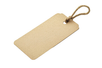 Blank brown paper tag with a string, perfect for labeling, gifting, or adding a personalized touch to products and packages.