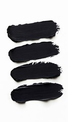 Black Paint Strokes on White Background, Abstract Image, Texture, Pattern Background, Wallpaper, Cover and Screen of Smartphone, PC, Laptop, 9:16 and 16:9 Format