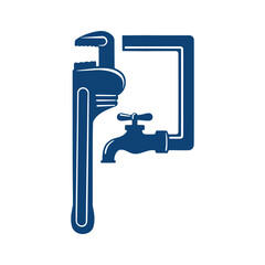 Plumber logo illustration. Plumbing logo
