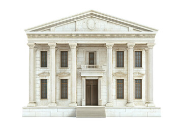 Fototapeta premium Classic architecture of a neoclassical building with columns, symbolizing history, education, and government.
