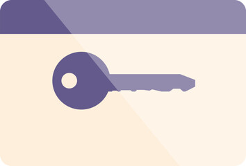 Key is displayed on a card, symbolizing online security and password protection