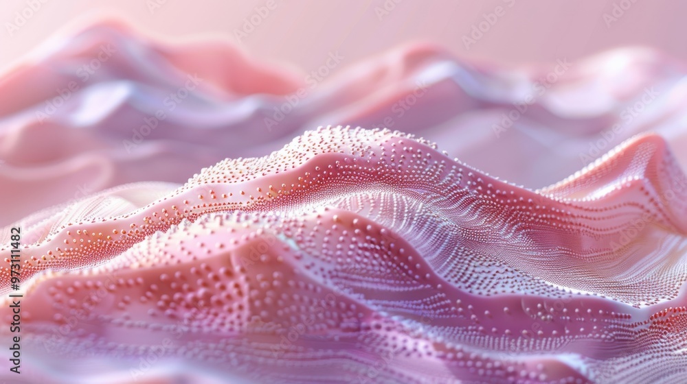 Poster Close-up 3D rendering of skin layers showing detailed microstructure Close-up photo with clean background