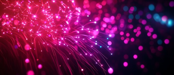 Fototapeta premium Vibrant abstract background featuring pink and purple light trails, creating a dynamic and energetic visual experience.