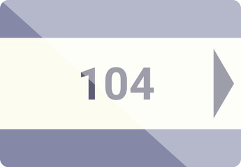 Generic hotel room number plaque is mounted on a wall outside the door, indicating the location of room 104