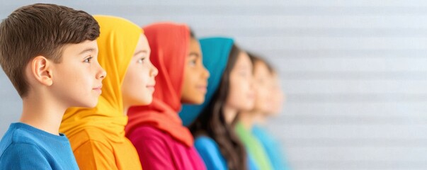 Fototapeta premium Group of students in a classroom, each representing different cultural backgrounds