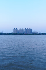Naklejka premium Tall Buildings in Riverside City on the Pearl River Bank, Guangzhou