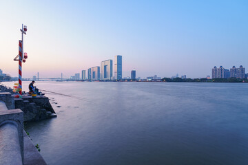 Tall Buildings in Riverside City on the Pearl River Bank, Guangzhou
