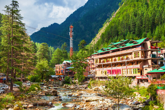 Local houses in Kasol village, India