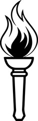 a fire torch silhouette vector Illustration