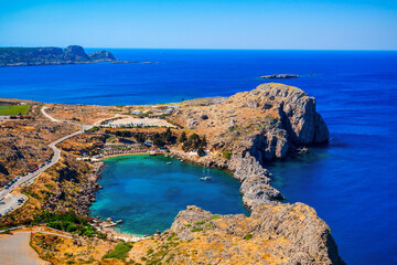 Lindos beach in Rhodes island