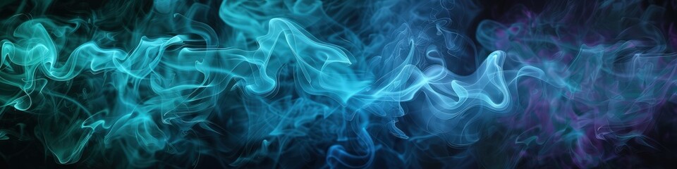 A smoke abstract background featuring swirling patterns of deep indigo and teal vapor, creating a mystical and serene visual.