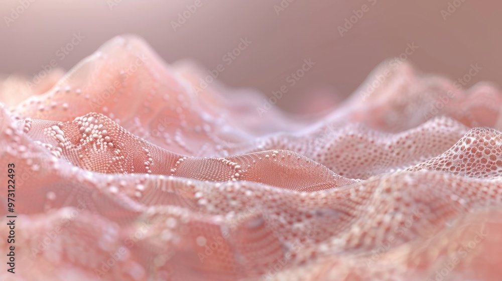 Poster Detailed 3D rendering of skin structure layer highlighting microstructure Close-up photo with clean background