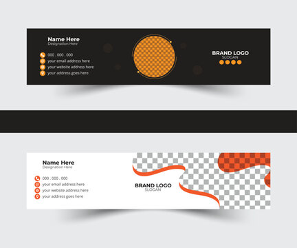 Email signature design set in minimal orange color