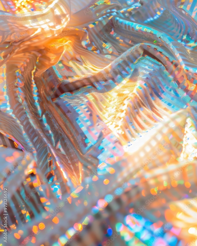 Aufkleber vibrant multicolored sequin abstract background with motion and light illusion