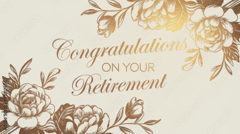 Poster Floral Decorative Card: Congratulations on Your Retirement