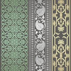 wedding card design, traditional paisley floral pattern , royal India	