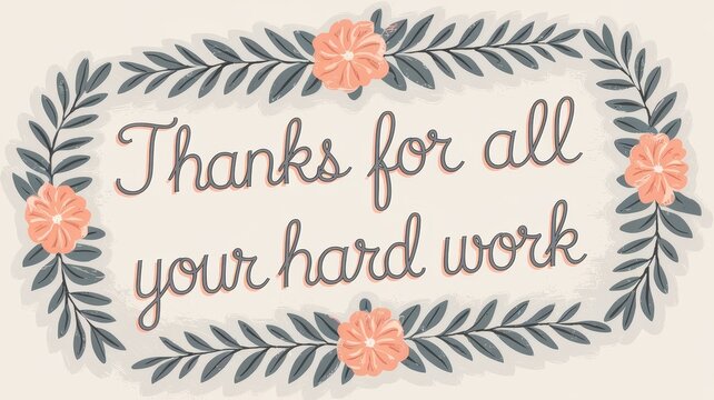 Floral Thank You Card Design with Elegant Script