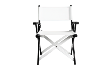 White folding directors chair isolated on white or transparent background