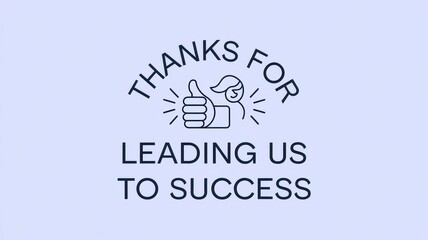 Stylized Card with a Thank You Message for Success
