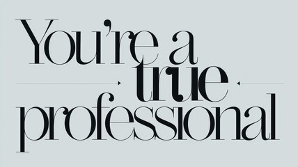 Stylish Typography Card: You're a true professional