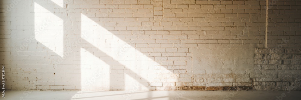 Poster Minimalist Empty Room with Natural Light and Shadow Patterns