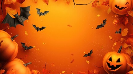 funky halloween 2023 sales banner background with copy space, top view