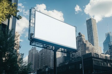 Billboard mockup on the background of the city A Blank Canvas for Your Next Advertising Campaign with generative ai